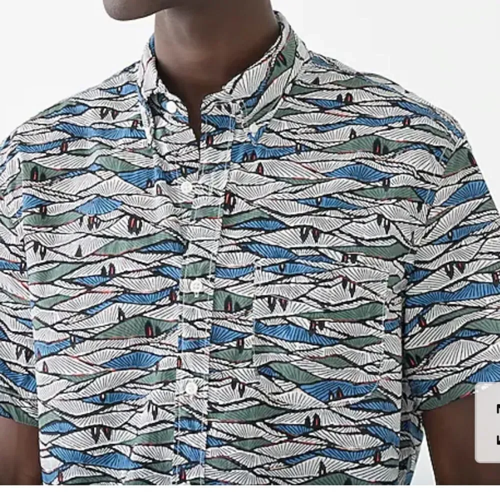 J Crew Short-sleeve‎ slub cotton shirt L Nwt see actual photo can’t find stock